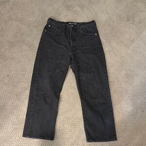 Levi's Black Flare Wide Leg Jeans Matte Finish